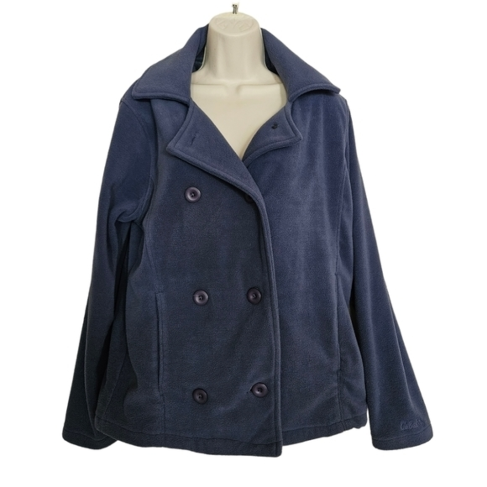Cabela's‎ Women's Outerwear Powder Blue Fleece Pea Jacket Size M
